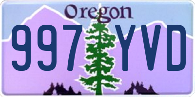 OR license plate 997YVD