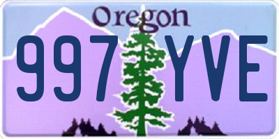 OR license plate 997YVE