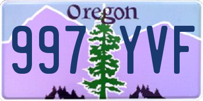 OR license plate 997YVF