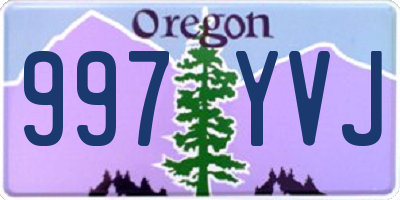 OR license plate 997YVJ