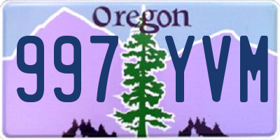 OR license plate 997YVM