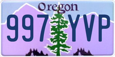 OR license plate 997YVP