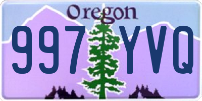 OR license plate 997YVQ