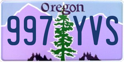 OR license plate 997YVS