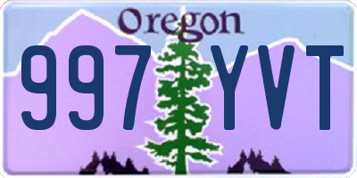 OR license plate 997YVT