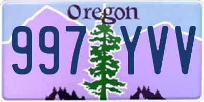 OR license plate 997YVV