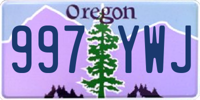 OR license plate 997YWJ