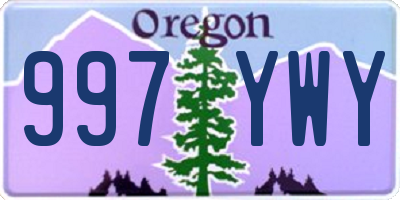 OR license plate 997YWY