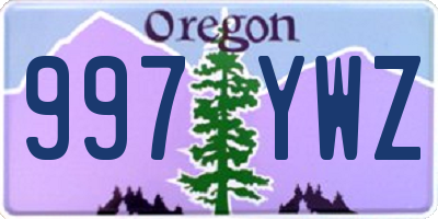 OR license plate 997YWZ