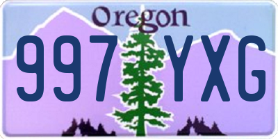 OR license plate 997YXG