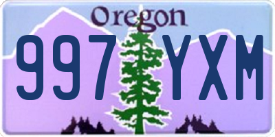 OR license plate 997YXM