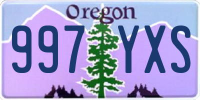 OR license plate 997YXS