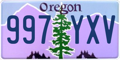 OR license plate 997YXV