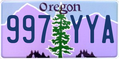 OR license plate 997YYA