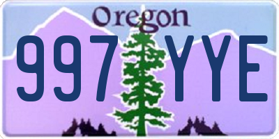 OR license plate 997YYE