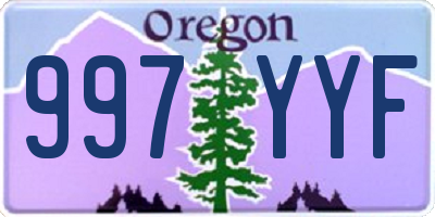 OR license plate 997YYF