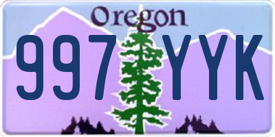 OR license plate 997YYK