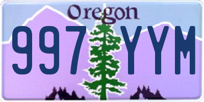 OR license plate 997YYM