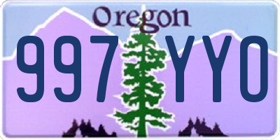 OR license plate 997YYO