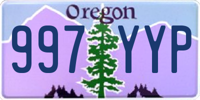 OR license plate 997YYP