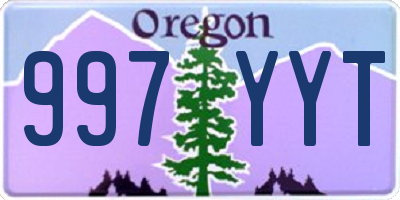 OR license plate 997YYT