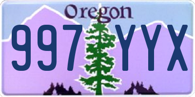 OR license plate 997YYX