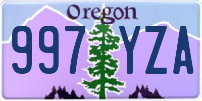 OR license plate 997YZA