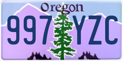 OR license plate 997YZC