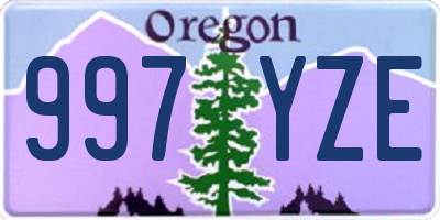 OR license plate 997YZE