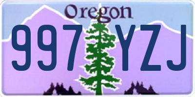 OR license plate 997YZJ