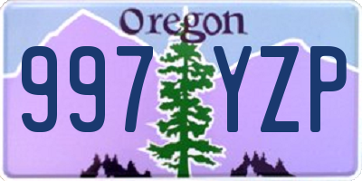 OR license plate 997YZP