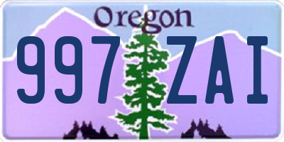 OR license plate 997ZAI