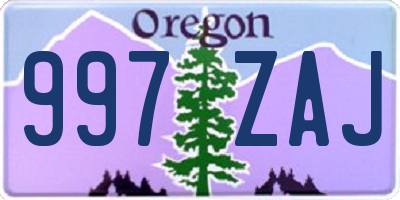 OR license plate 997ZAJ