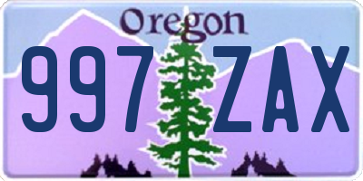 OR license plate 997ZAX