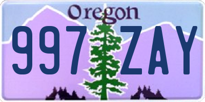 OR license plate 997ZAY