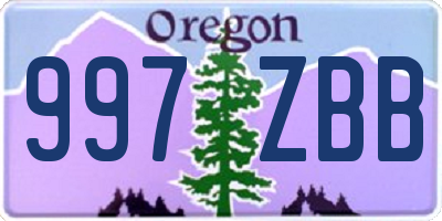 OR license plate 997ZBB