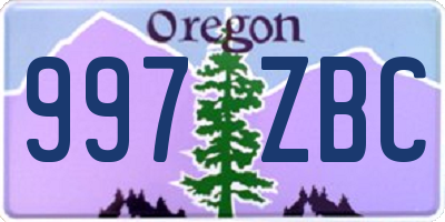 OR license plate 997ZBC