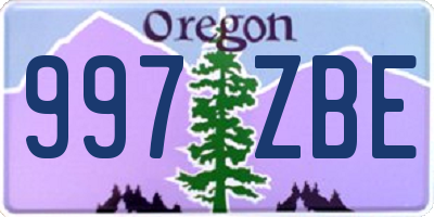 OR license plate 997ZBE