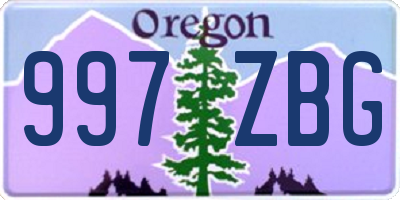OR license plate 997ZBG