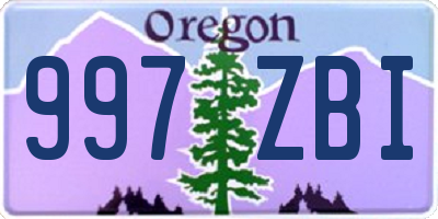 OR license plate 997ZBI