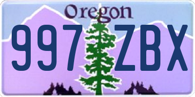 OR license plate 997ZBX