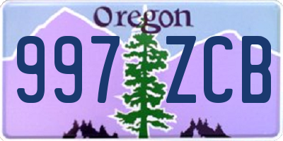 OR license plate 997ZCB