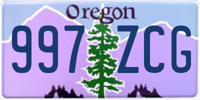 OR license plate 997ZCG