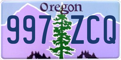 OR license plate 997ZCQ