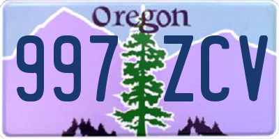 OR license plate 997ZCV