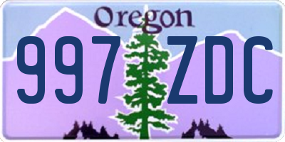 OR license plate 997ZDC