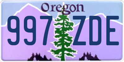 OR license plate 997ZDE