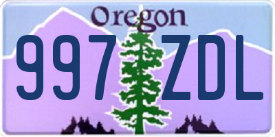 OR license plate 997ZDL