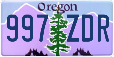 OR license plate 997ZDR