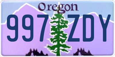 OR license plate 997ZDY